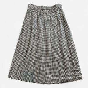 Talbots 100% Wool Gingham Pleated Skirt Gingham A-Line Skirt